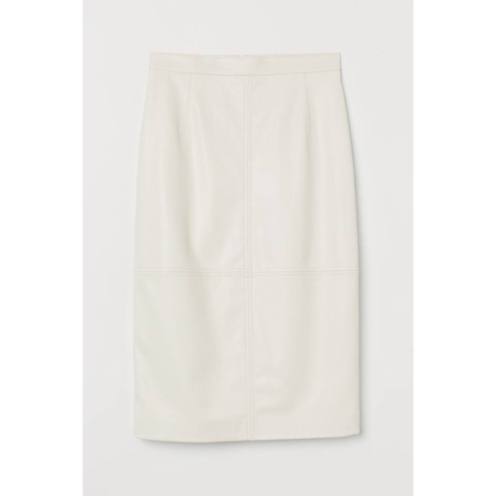 H&M Faux Cream Leather Skirt